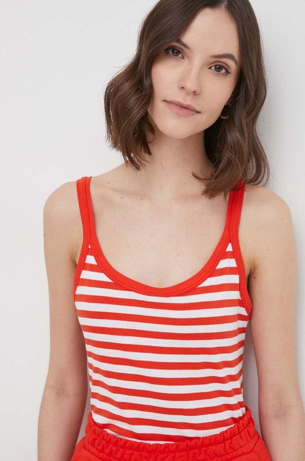 United Colors of Benetton Pamučni top United Colors of Benetton boja: crvena