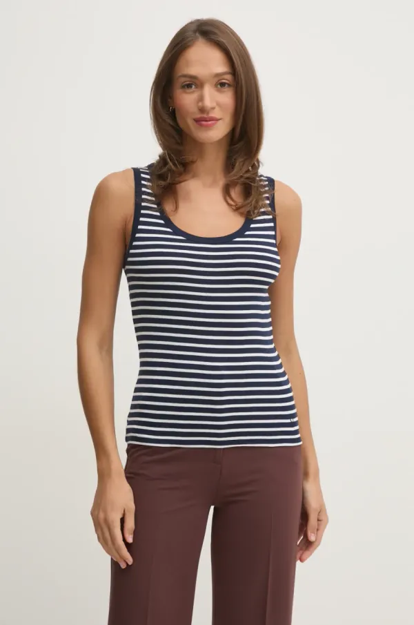 United Colors of Benetton Pamučni top United Colors of Benetton boja: tamno plava, 30YSDH010