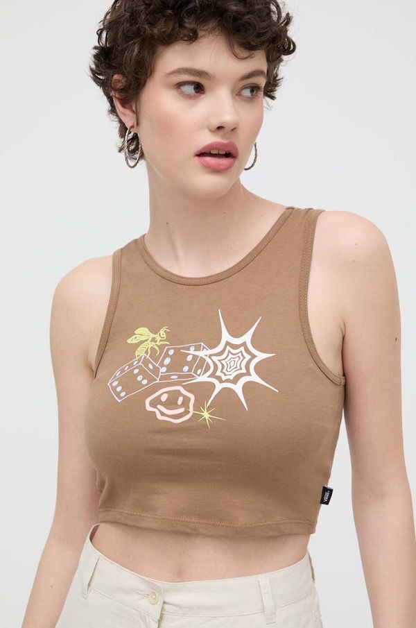 Vans Pamučni top Vans boja: smeđa