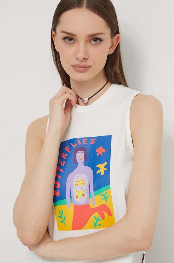 Volcom Pamučni top Volcom x ARTHUR LONGO boja: bijela