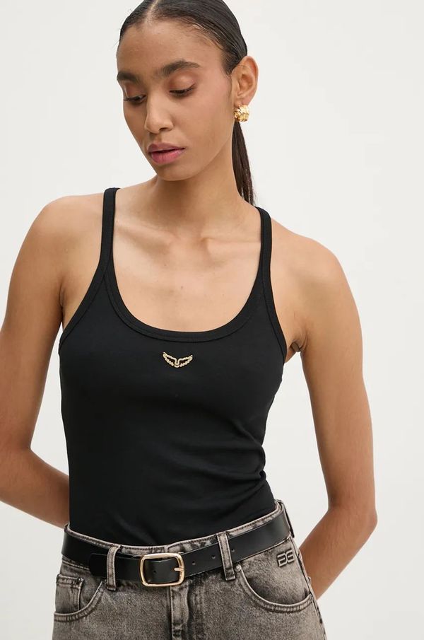 Zadig&Voltaire Pamučni top ZADIG&VOLTAIRE boja: crna, JWTT00243