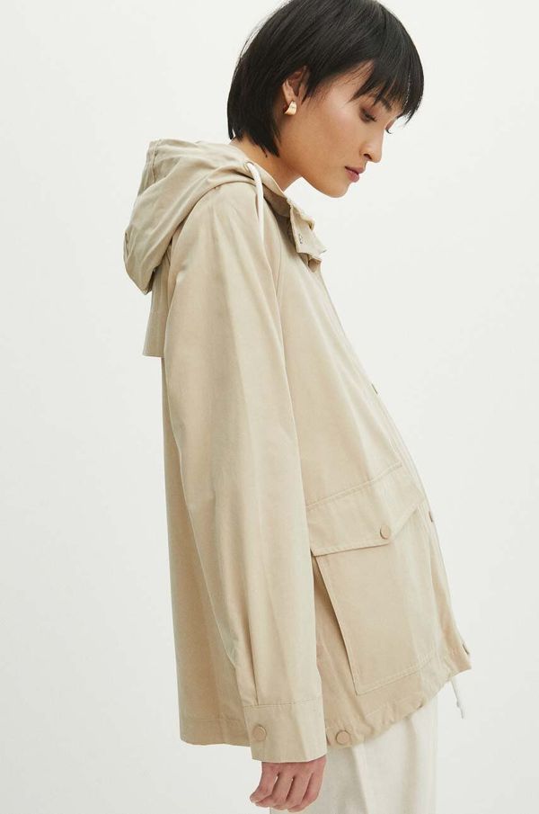 Medicine Parka Medicine za žene, boja: bež, za prijelazno razdoblje, oversize