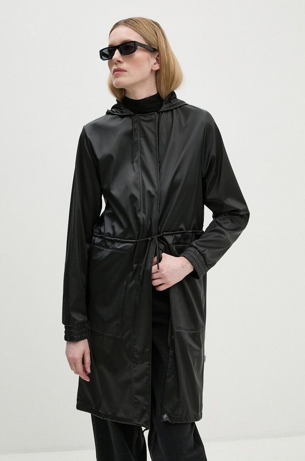 Rains Parka Rains String W Parka W3 za žene, boja: crna, za prijelazno razdoblje, 18550-84