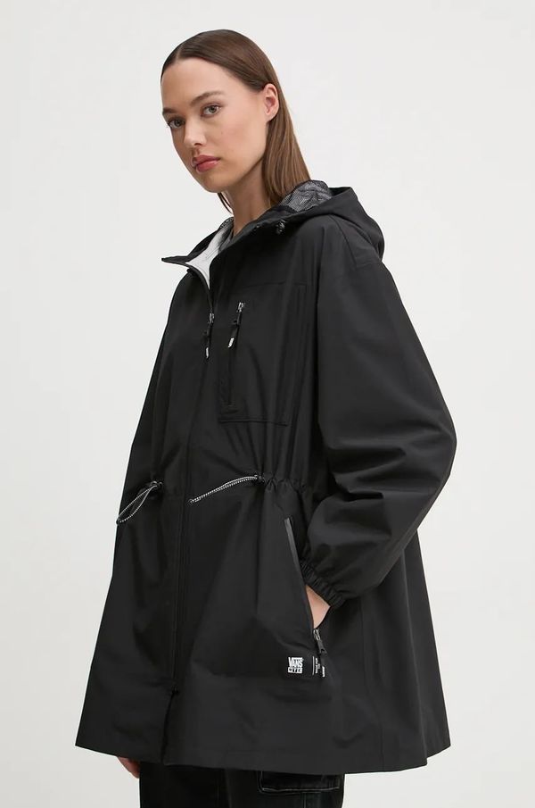 Vans Parka Vans za žene, boja: crna, za prijelazno razdoblje, oversize, VN000HK0BLK1