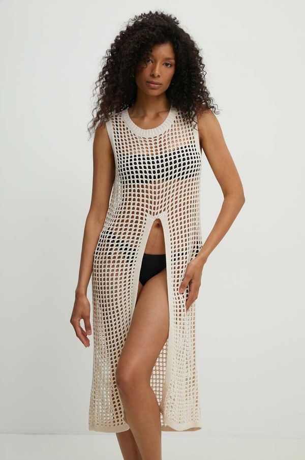 Answear Lab Pelerina Answear Lab boja: bež, bez zakopčavanja, bez uzorka