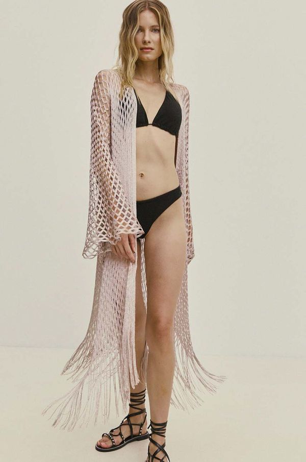 Answear Lab Pelerina Answear Lab boja: bež, bez zakopčavanja, bez uzorka