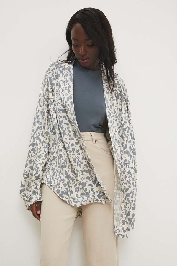 Answear Lab Pelerina Answear Lab boja: siva, bez zakopčavanja, s uzorkom