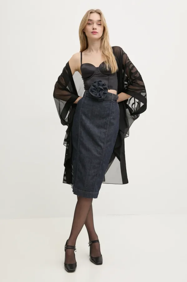 Blugirl Blumarine Pelerina Blugirl Blumarine boja: crna, bez zakopčavanja, s uzorkom, PA5008.T0300