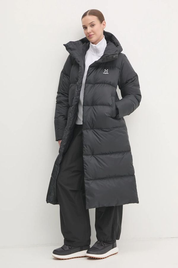 Haglöfs Pernata jakna Haglöfs Long Down za žene, boja: crna, za zimu, 605412