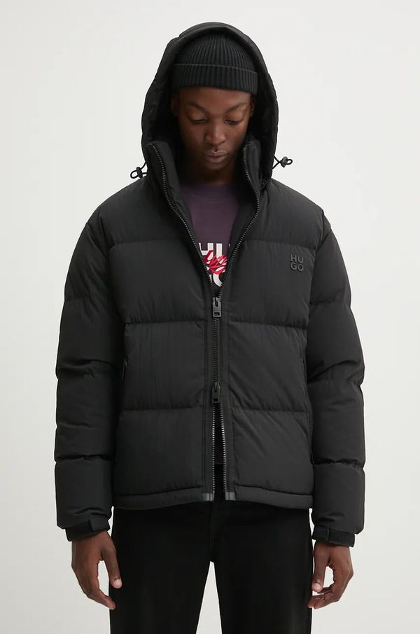 Hugo Pernata jakna HUGO za muškarce, boja: crna, za zimu, 50522935