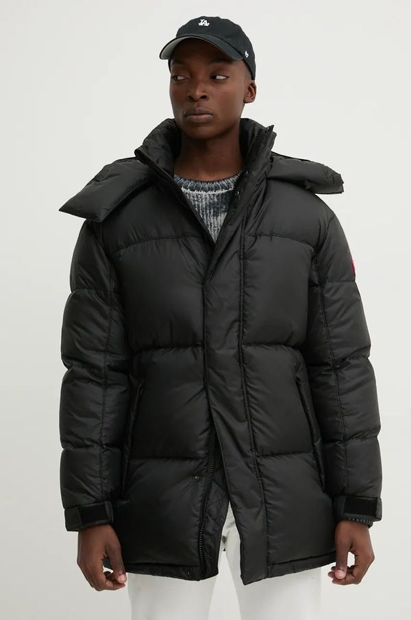 Hugo Pernata jakna HUGO za muškarce, boja: crna, za zimu