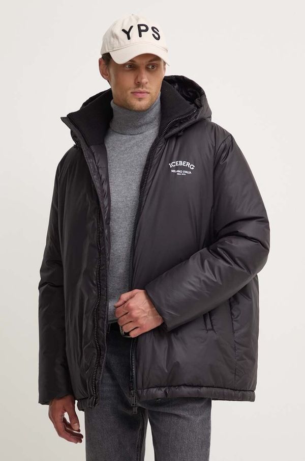 Iceberg Pernata jakna Iceberg za muškarce, boja: crna, za zimu, J010 6405