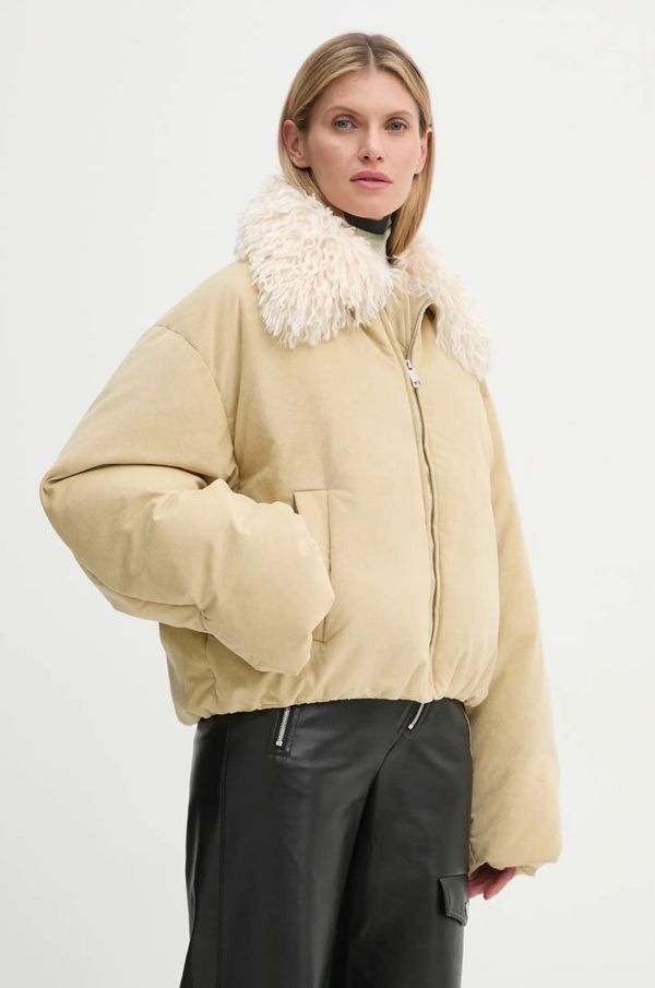 Nanushka Pernata jakna Nanushka ZACHARIE za žene, boja: bež, za zimu, oversize, NU24FWOW45873