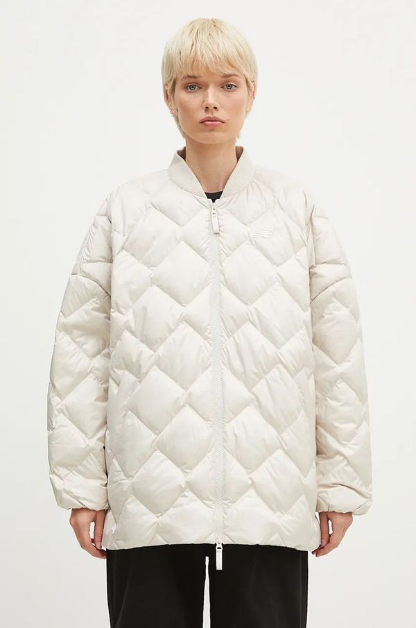 New Balance Pernata jakna New Balance Pinnacle Bomber za žene, boja: bež, za zimu, oversize, WJ43503MBM