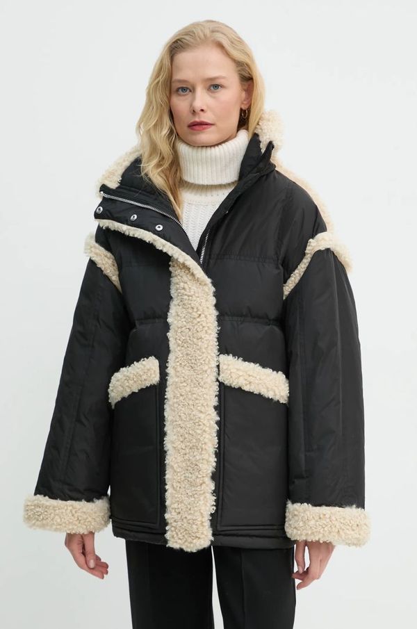 Stand Studio Pernata jakna Stand Studio Dorothy Coat za žene, boja: crna, za prijelazno razdoblje, oversize, 62033-8657