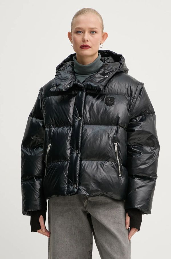 The Kooples Pernata jakna The Kooples za žene, boja: crna, za zimu, oversize, FDOU29000K