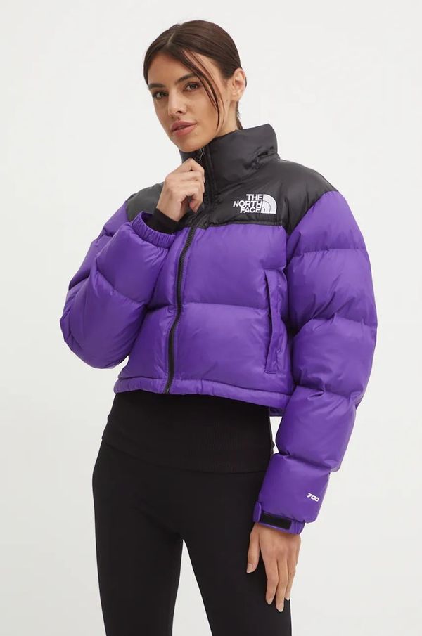 The North Face Pernata jakna The North Face Nuptse Short Jacket za žene, boja: ljubičasta, za zimu, oversize, NF0A5GGES961