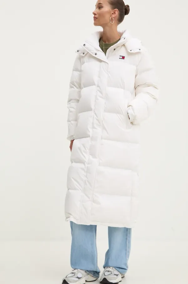 Tommy Jeans Pernata jakna Tommy Jeans za žene, boja: bijela, za zimu, oversize, DW0DW18860