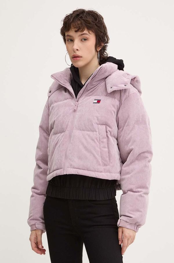 Tommy Jeans Pernata jakna Tommy Jeans za žene, boja: ljubičasta, za zimu, oversize, DW0DW18297