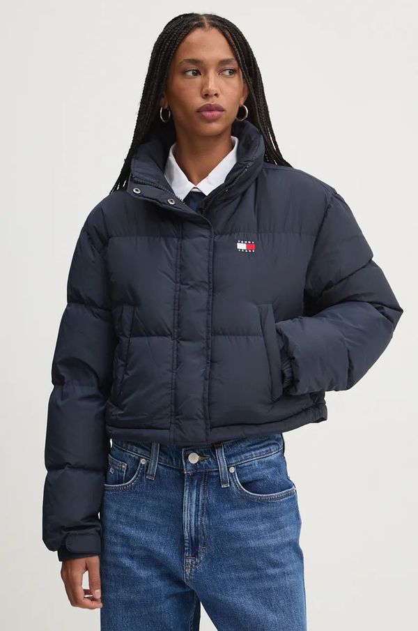 Tommy Jeans Pernata jakna Tommy Jeans za žene, boja: tamno plava, za zimu, oversize, DW0DW18820