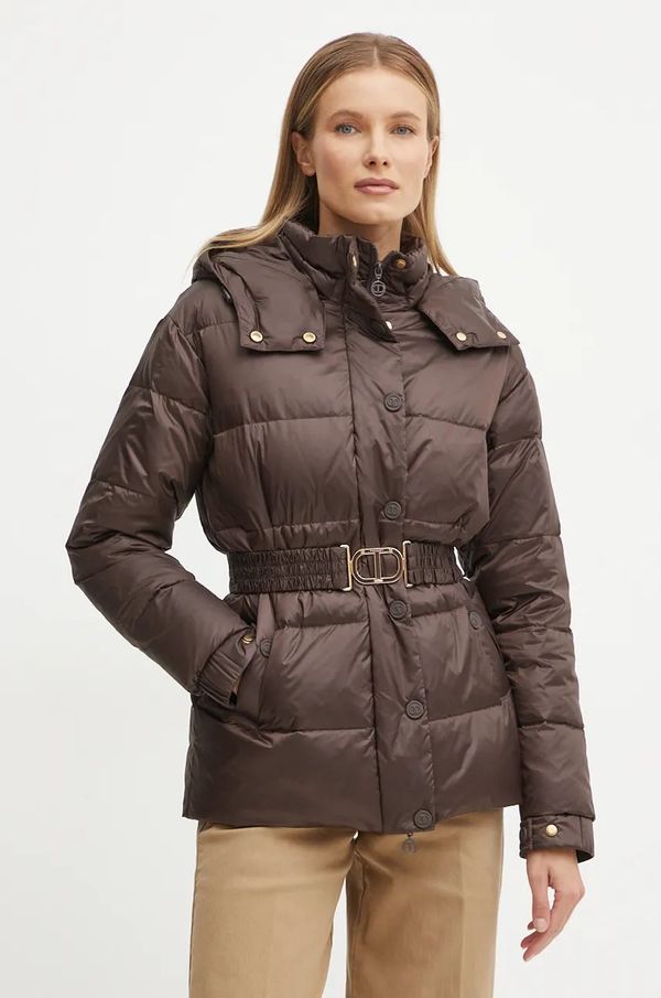 Twinset Pernata jakna Twinset za žene, boja: smeđa, za zimu, 242TT2381