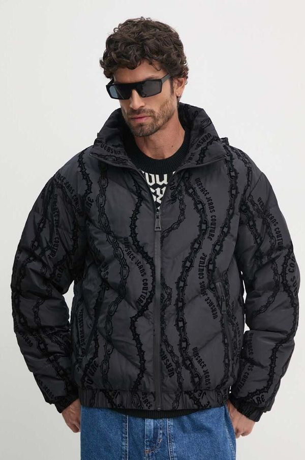 Versace Jeans Couture Pernata jakna Versace Jeans Couture za muškarce, boja: crna, za zimu, oversize, 77GAUD04 CQD59