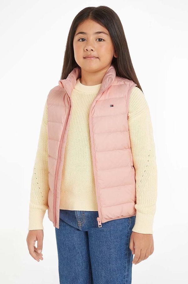 Tommy Hilfiger Pernati Dječji prsluk bez rukava Tommy Hilfiger boja: ružičasta, KS0KS00439