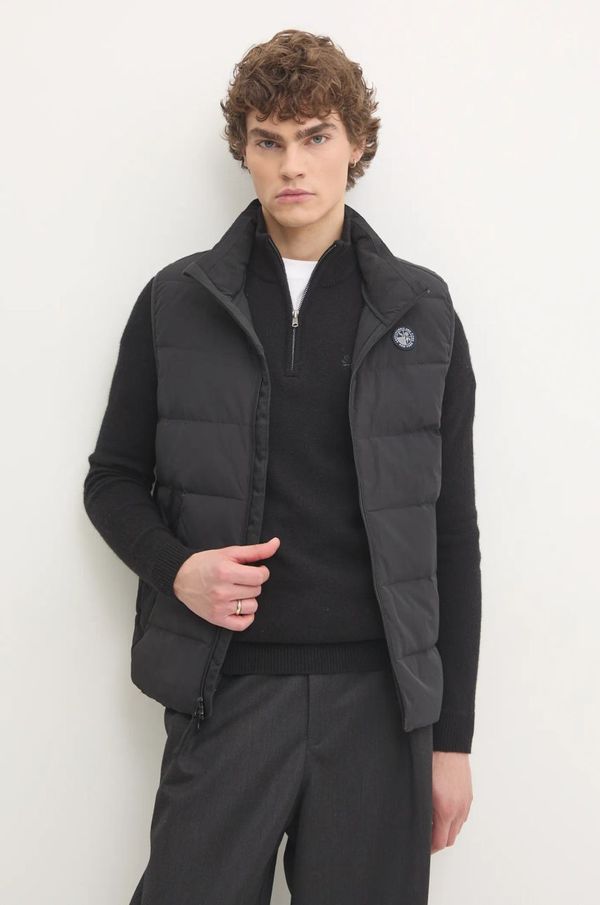 Abercrombie & Fitch Pernati prsluk Abercrombie & Fitch za muškarce, boja: crna, za prijelazno razdoblje, KI132-4152