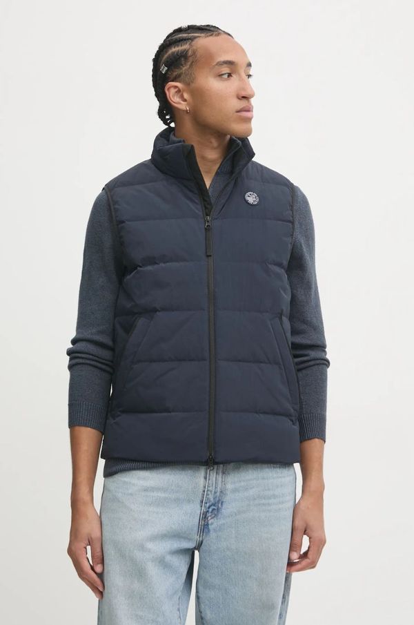 Abercrombie & Fitch Pernati prsluk Abercrombie & Fitch za muškarce, boja: tamno plava, za prijelazno razdoblje, KI132-4152