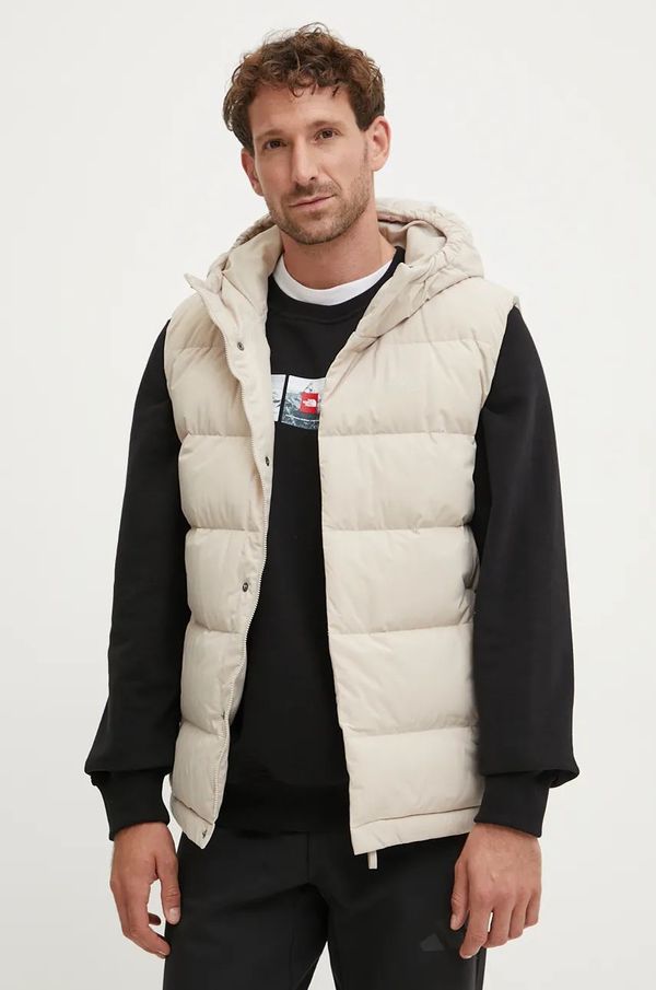 adidas Pernati prsluk adidas Helionic za muškarce, boja: bež, za zimu, IX8857