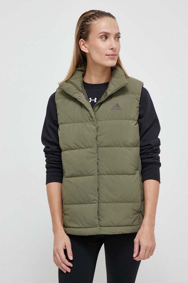 adidas Pernati prsluk adidas za žene, boja: zelena, zimu HY3938