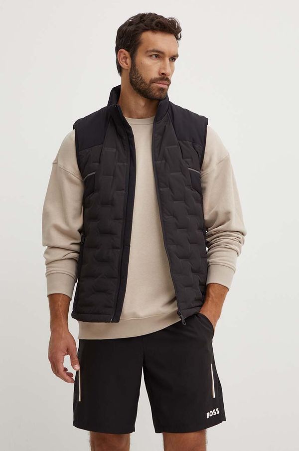 Boss Green Pernati prsluk Boss Green za muškarce, boja: crna, za prijelazno razdoblje, 50514343