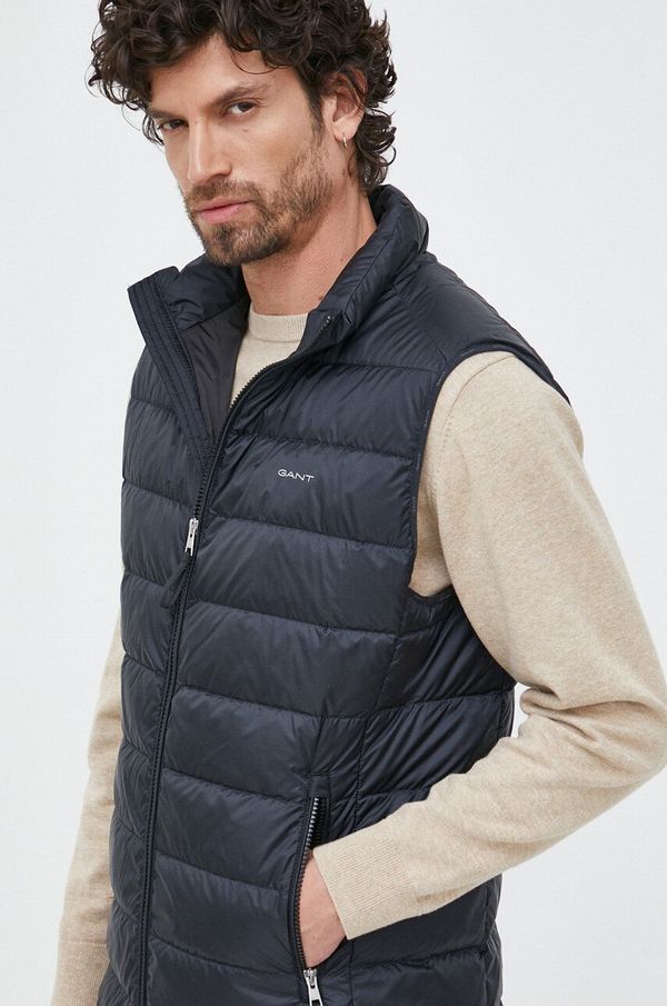 Gant Pernati prsluk Gant za muškarce, boja: crna, za prijelazno razdoblje