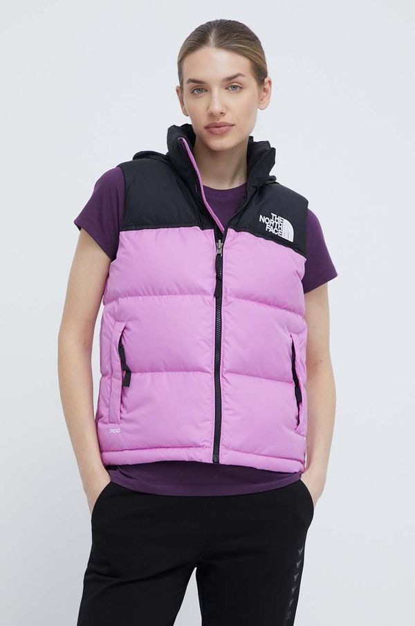 The North Face Pernati prsluk The North Face 1996 RETRO NUPTSE VEST za žene, boja: ljubičasta, za zimu, NF0A3XEPQIX1