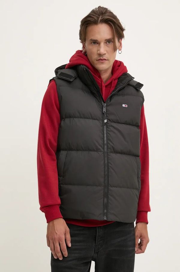 Tommy Jeans Pernati prsluk Tommy Jeans za muškarce, boja: crna, za zimu, DM0DM20465