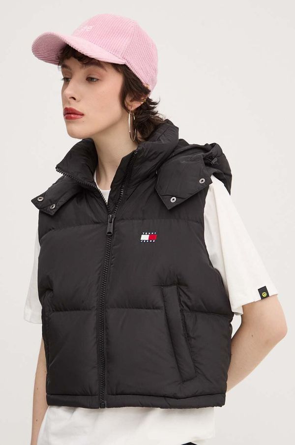Tommy Jeans Pernati prsluk Tommy Jeans za žene, boja: crna, za zimu, DW0DW18611