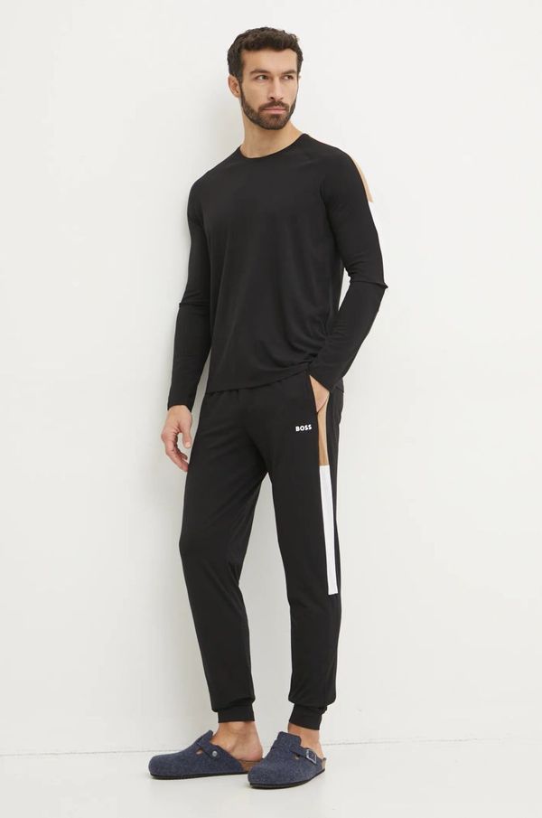 Boss Pidžama BOSS za muškarce, boja: crna, s uzorkom, 50535718