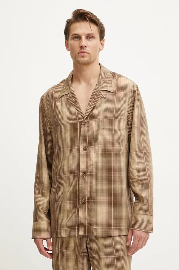 CDLP Pidžama CDLP za muškarce, boja: smeđa, s uzorkom, MHO012052201