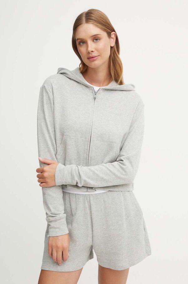 Calvin Klein Underwear Pidžama - dukserica s kapuljačom Calvin Klein Underwear za žene, boja: siva, 000QS7270E