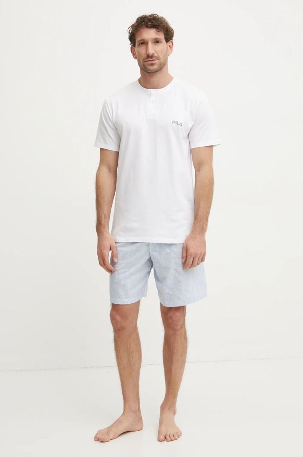 Fila Pidžama Fila za muškarce, boja: bijela, s uzorkom, FPS1139