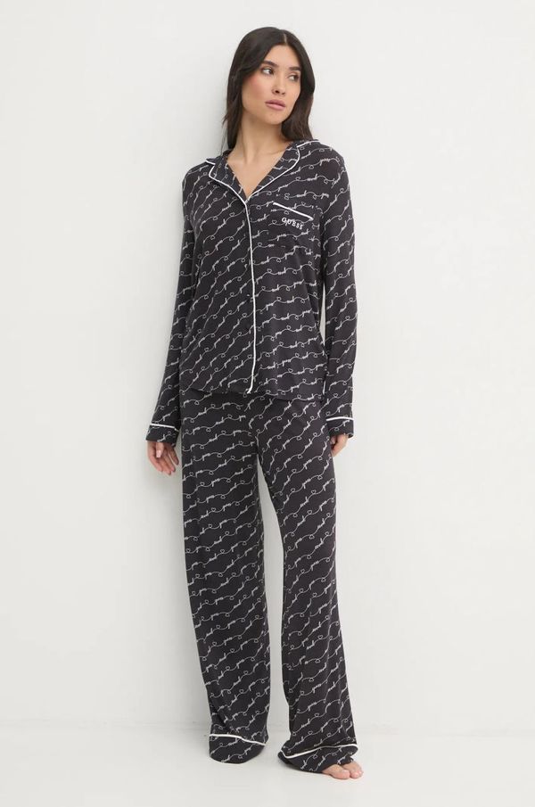 Guess Pidžama Guess SASHA za žene, boja: crna, pamučna, O5RX08 KCIN2