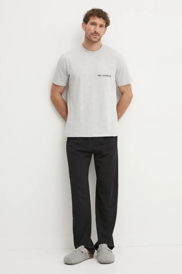 Karl Lagerfeld Pidžama Karl Lagerfeld za muškarce, boja: siva, melanž, A1M45013