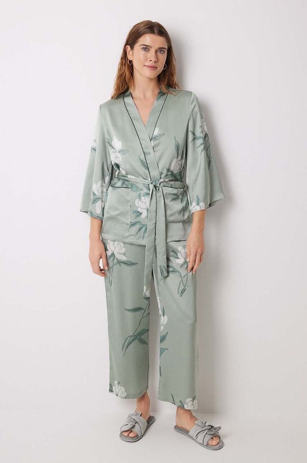 women'secret Pidžama komplet 3-dijelni women'secret SENSE 1 AND 2 boja: zelena, satenska, 2548211