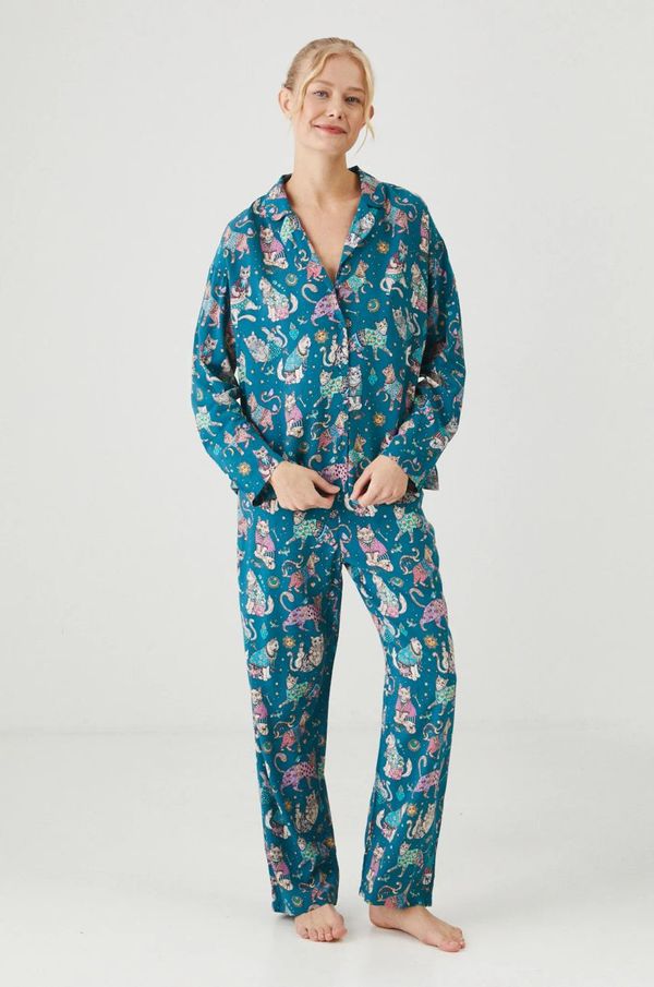 Medicine Pidžama Medicine za žene, boja: tirkizna
