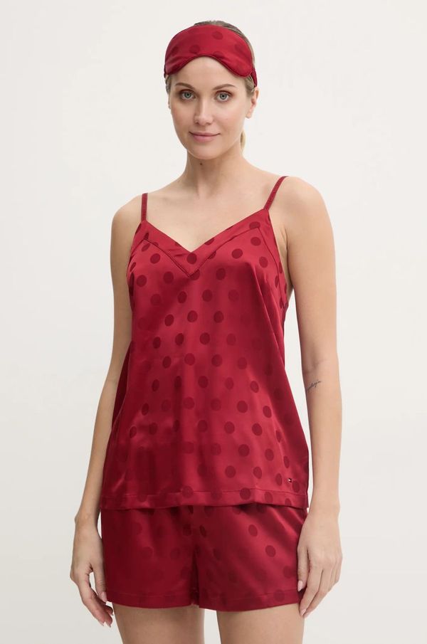 Tommy Hilfiger Pidžama Tommy Hilfiger za žene, boja: bordo, satenska, UW0UW05551