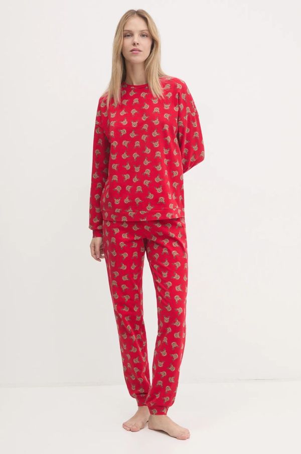 United Colors of Benetton Pidžama United Colors of Benetton za žene, boja: crvena, 38DK3P03L