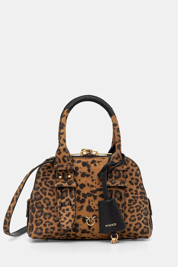 Pinko Pinko crossbody torba za žene od brušene kože leopard print