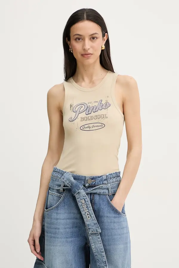 Pinko Pinko top ženski od pamuka s elastanom