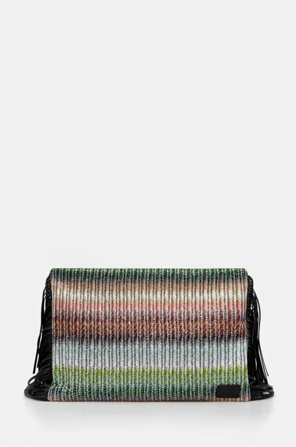 Missoni Pismo torbica Missoni Clutch Fringes boja: crna, MI10064F