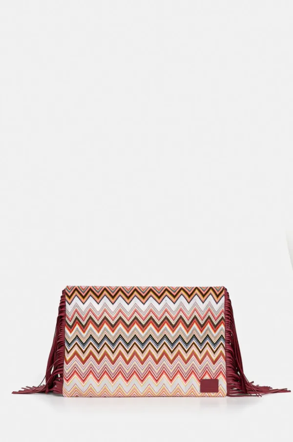 Missoni Pismo torbica Missoni Clutch Fringes boja: ružičasta, MI10064F